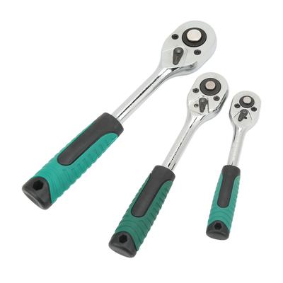 3PCS 24 Tooth Ratchet Wrench 3 8in Metal Drive Socket Wrench for Car Repair Tool