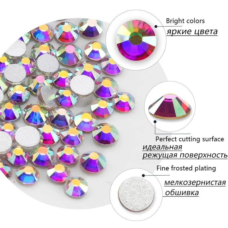 Large Bag Of Flat-Bottomed Diamonds, Nail Art, Flat-Bottomed Diamond Jewelry, Nail Art Jewelry 14,400 High-Quality Glass Rhinestones.