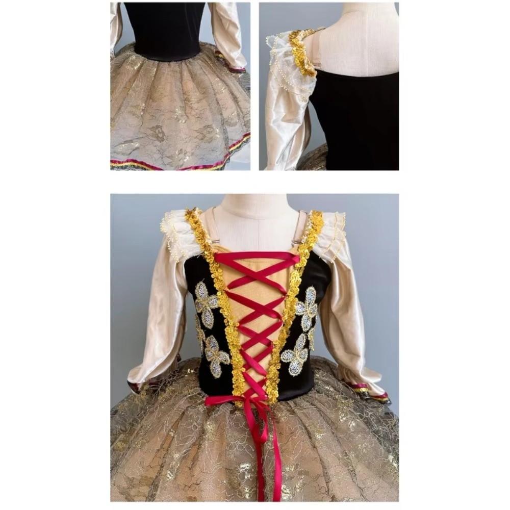 Puffy Swan Lake Ballet Dress Sequin Lace Kids Ballet Dress Fashion Ballet Tutu Skirt  Children