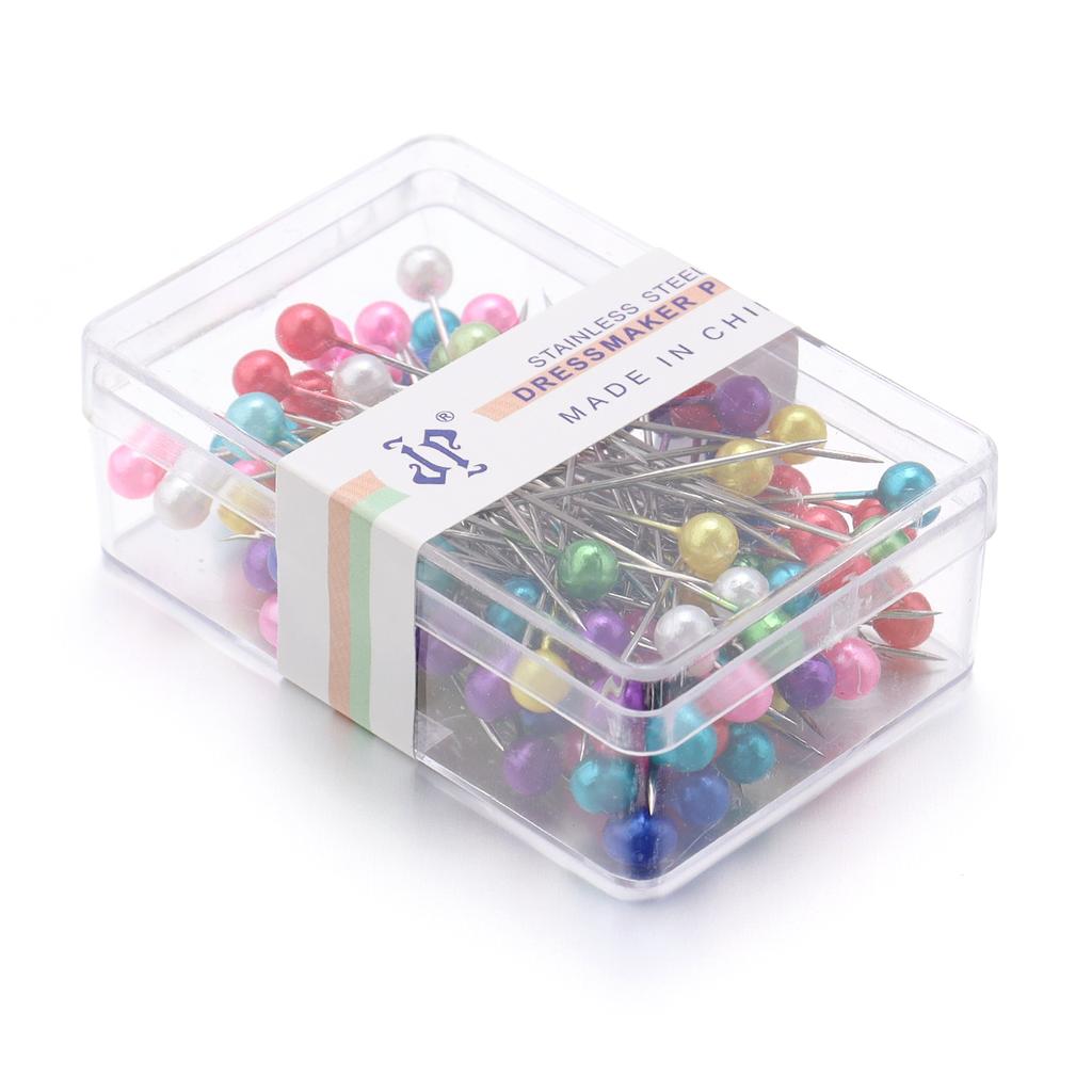 100Pcs Color Ball Head Pins Stainless Steel Pearl Big Head Sewing Pins for Clothing Positioning Supplies Sewing Supplies Tools