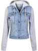 2025 Trendy European & American Women's Hooded Patchwork Denim Jacket - Casual Style