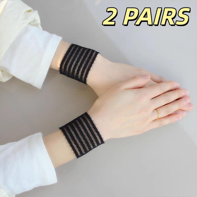 2 Pairs Shirt Sleeve Fixer Flexible Hand Sleeve Wrist Ornament Breathable for Men and Women Daily Accessories