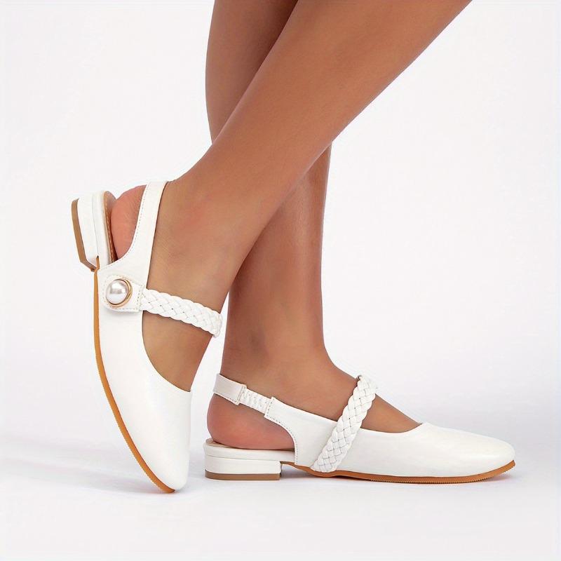 Baotou Women's Flats 2025 New Spring/Summer Collection French-Style Chunky Heel Mary Jane Flats Elegant Pairing with Dresses, Casual Flats