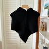 Winter Knitted Hooded Scarf Integrated Neck Warmer, Drawstring Triangle Hat Scarf, Windproof Warm Headscarf for Women Outdoor Ski Snow Daily Wear