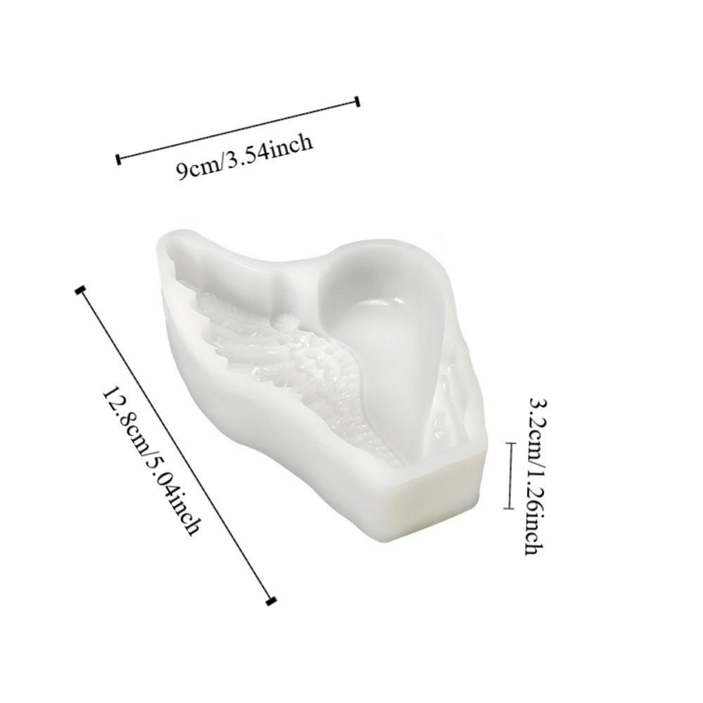 Home Decoration Crafts 3D Love Wing Candle Mold Silicone Reusable Heart Wing Resin Mold Non-stick DIY Gypsum Mold Couple Gift