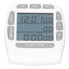 Triple Timer Clock Count Down Up 4.0x4.4cm LCD Display Multifunction White Builtin Battery
