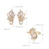 Luxus Roségold Kristall Blume Ohrringe Ring Sets für Frauen Natürlicher Zirkon Braut Hochzeit Vintage Schmucksets