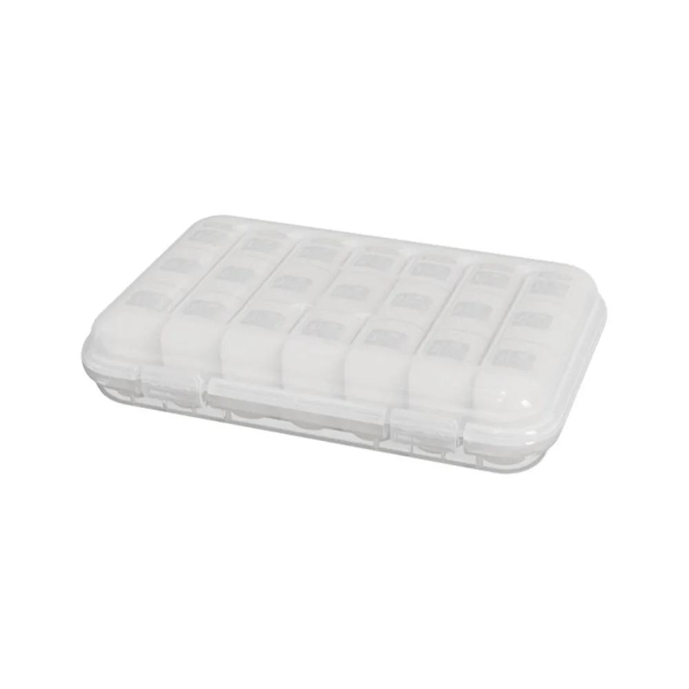 

21-ячеечный еженедельный органайзер для таблеток, семидневный, большой вместимости, контейнер для лекарств с крышками, влагозащищенный диспенсер для таблеток, организация лекарств белый