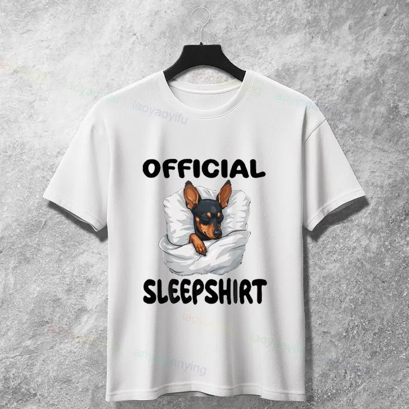 Official Sleepshirt Miniature Pinscher Dog Lover Graphic Tee Breathable Cotton Tshirt S