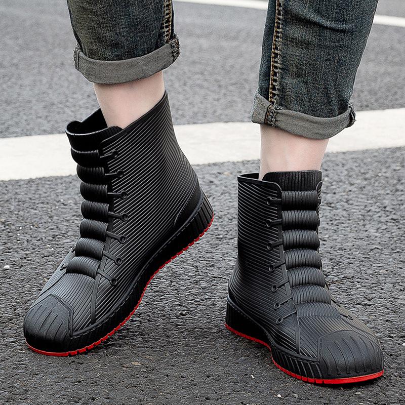 2023 Men's Fashion Short Rain Boots: Waterproof, Non-slip Rubber Shoes for Couples