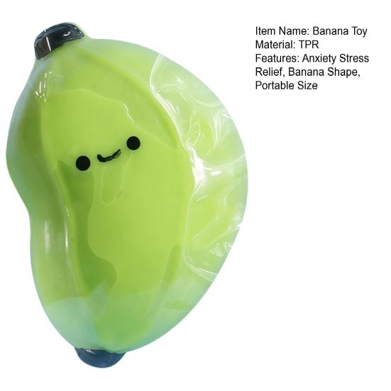 Cartoon Banana Squeeze Toy Anxiety Stress Relief Banana Pinch Sensory Toy Teens Adults Soft TPR Calming Fruit Fidget Toy