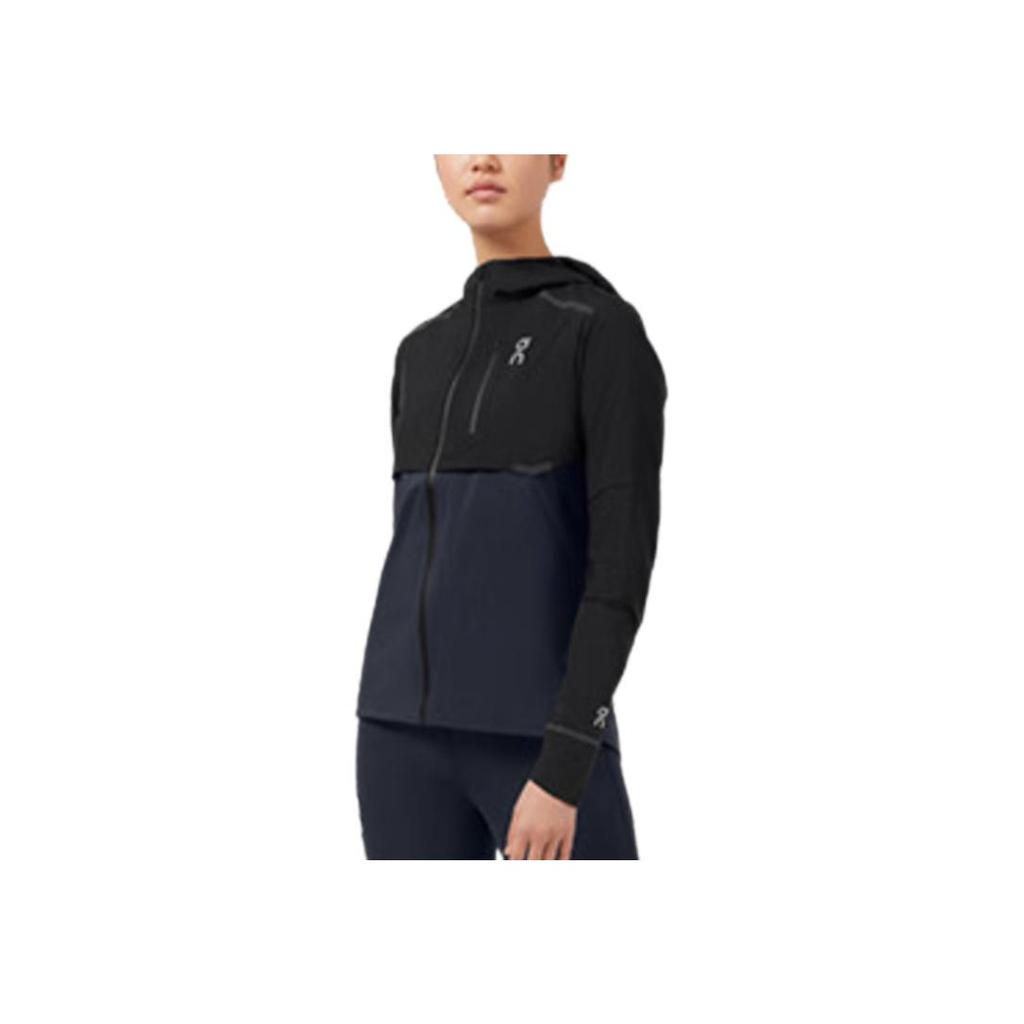 On Weather Jacket Lightweight Windproof Running Hooded Jacket Women Jacket Black 204.00248