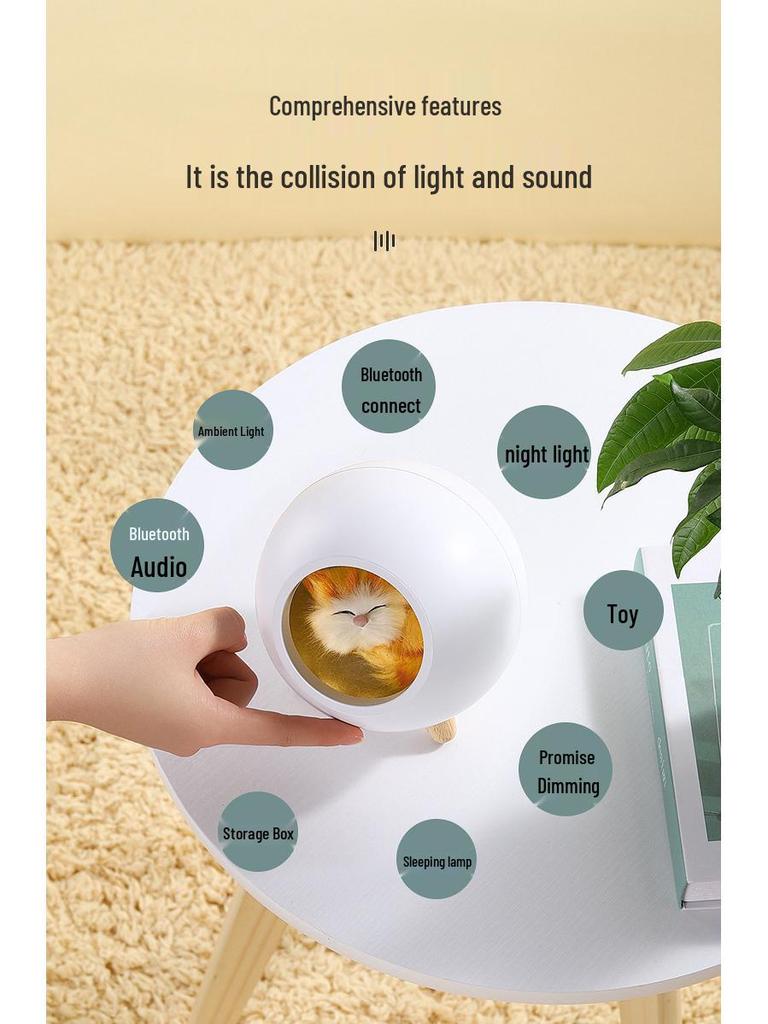 Kreatives Katze Atmosphäre Nachtlicht - USB Wiederaufladbar, Kinder Touch Nachttischlampe