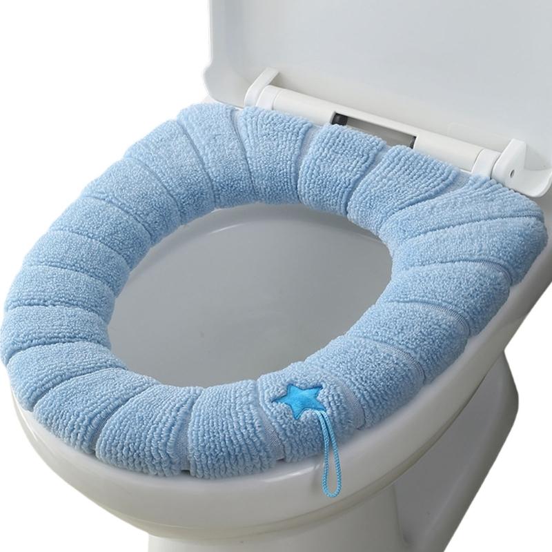 

Soft Comfortable Toilet Cover With Handle Size For Most Bathrooms синій