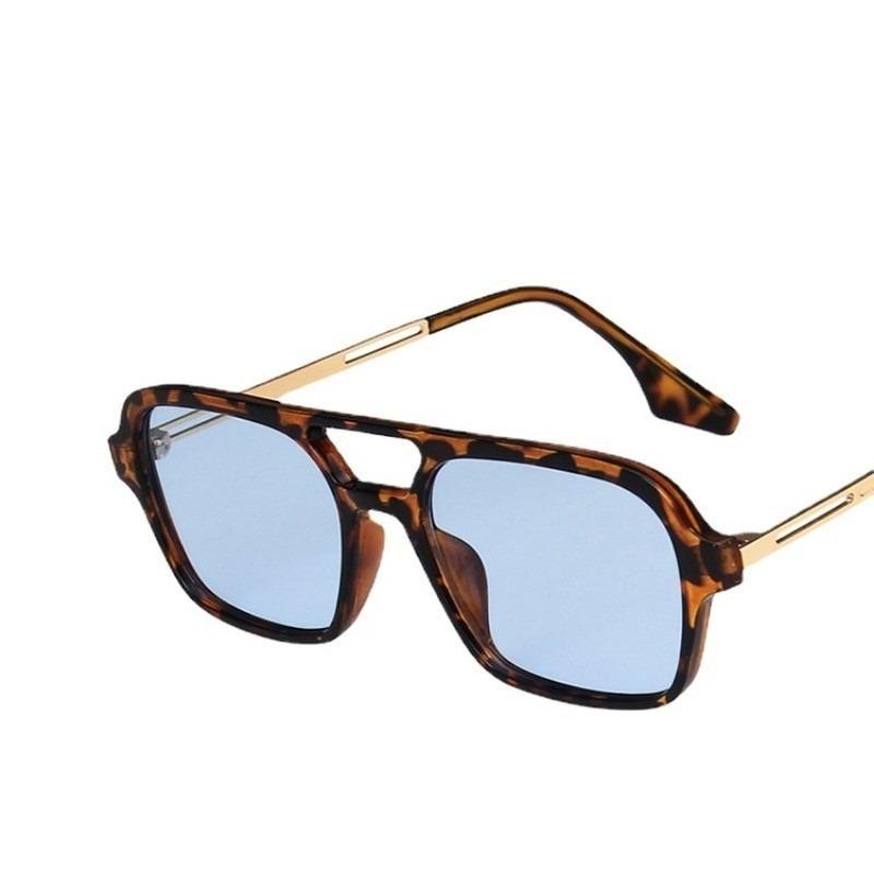 European American Trendy Vintage Double Beam Men Women Sunglasses Ocean Piece Unique Large Frame