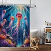 1 piece of 180x180cm colorful jellyfish group digital printing shower curtain partition bathroom waterproof and mold resistant