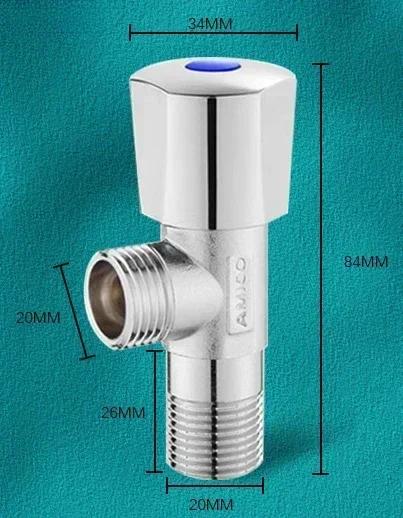 

Brass Extended Angle Thickening Water Stop Valve Water Heater Valve Household Switch Water Heater Faucet Toilet Corner JF712 Thread