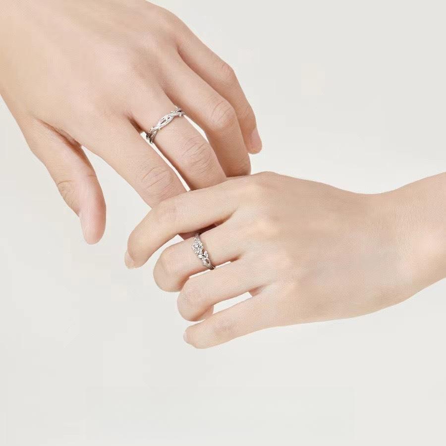 Platycodon Flower Couple Ring Female Niche Design Trend Open Men's and Women's Rings Fashion Personality Thorns Rose Pair Ring