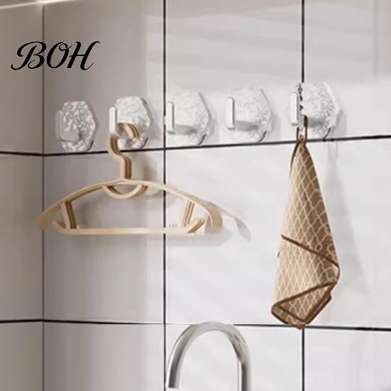 Acrylic Hexagon Hooks Adhesive Hooks, Hexagonal Wave Shape, No Drilling Easy Dorm Room Wall Installation Hook, Modern Style Clear for Bathroom Kitchen
