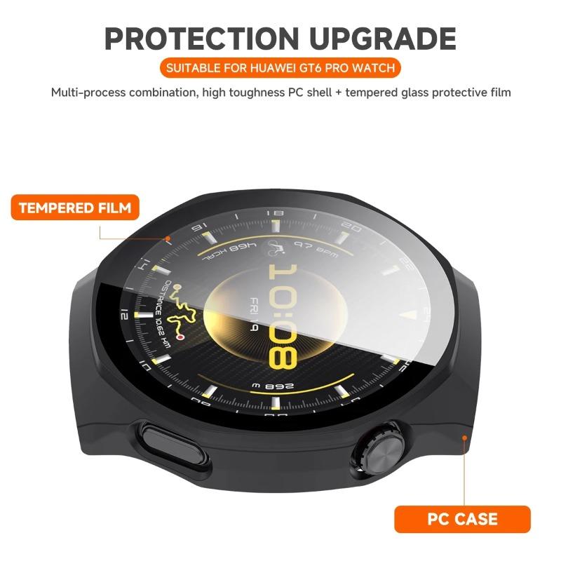 For Huawei Watch GT 6pro 46mm Hard Case Full Coverage Screen Protector With Tempered Glass 2 In 1 Shell Watch Decoration