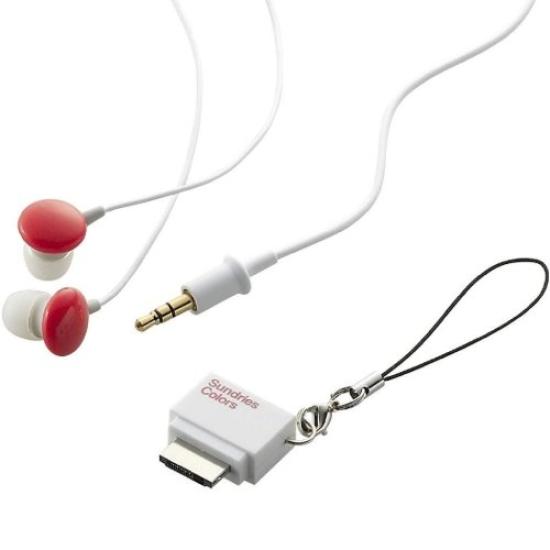 

ELECOM External Connection Terminal Connector + Earphone Mobile Phone Compatible Earphone Sundries Colors Red 1.2m EHP-CINF20RD