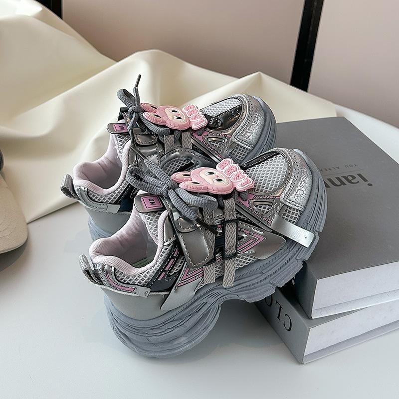 

Детская спортивная обувь сетка кроссовки для девочек папины кроссовки 2025 новая весна и осень дышащая повседневная обувь для мальчиков беговые кроссовки мультяшные 30 розовый