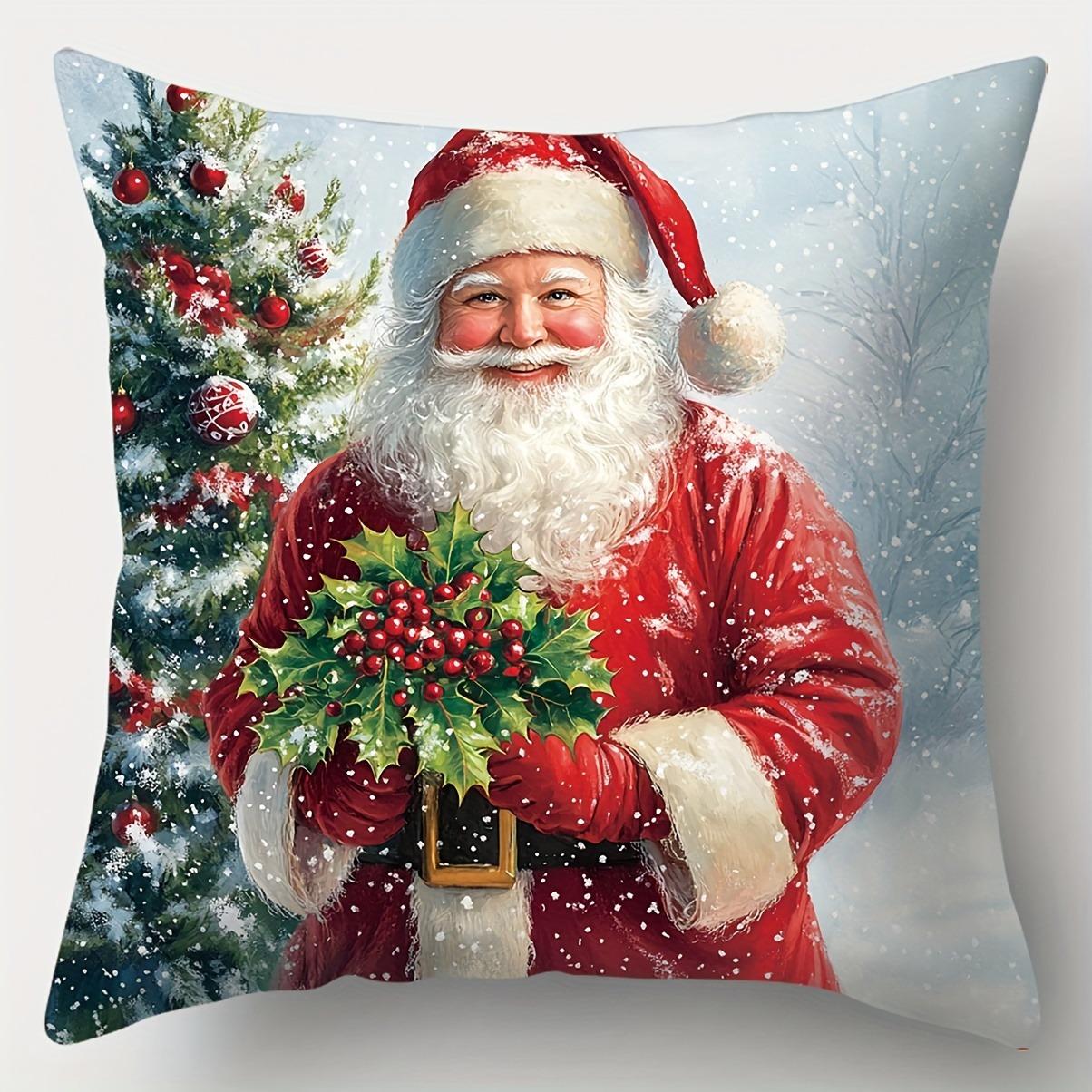 

Домашний Декор Санта, Колокольчики и Рождественский Декор Наволочки с Рисунком Чехол для Подушки Подходит Для Дивана Спальни Автомобиля Наволочка 40x40cm