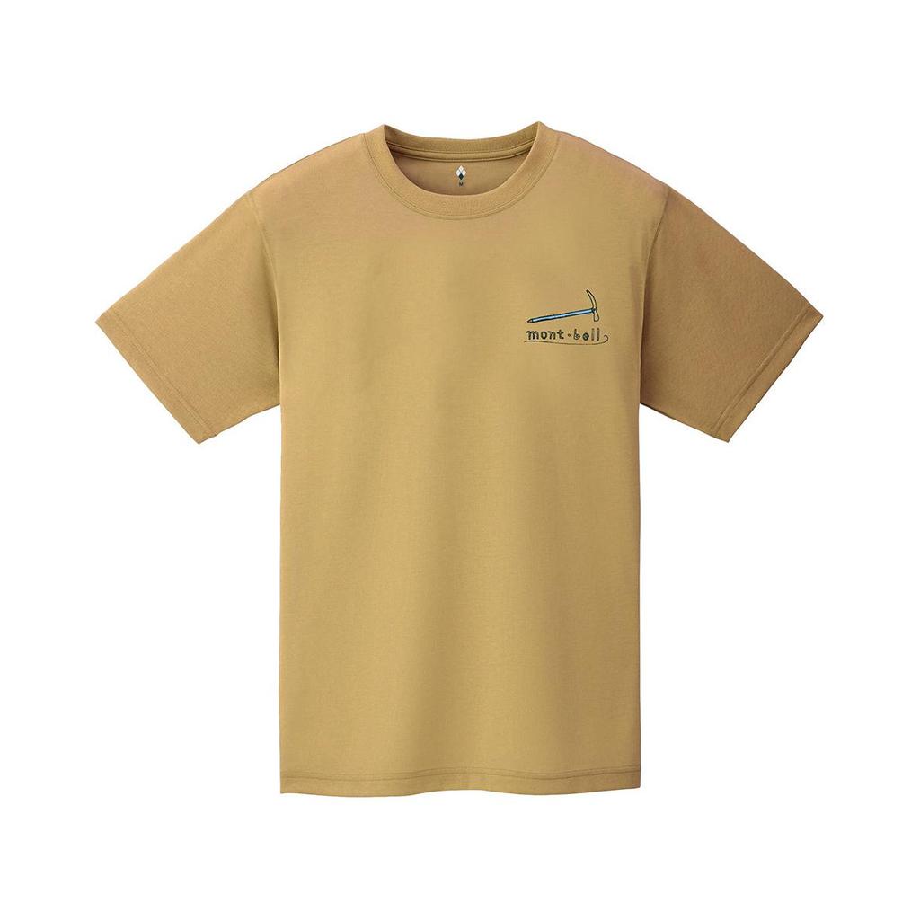 MONTBELL American Vintage Print Pattern Pullover Outdoor Quick Dry Crew Neck Short Sleeve T-Shirt Unisex