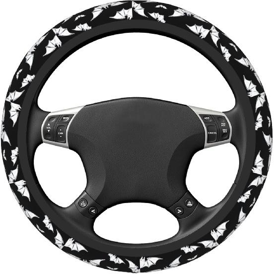 Halloween Bats Car Steering Wheel Cover Universal 15 Inches Anti-Slip Breathable Sweat Absorption Neoprene Car Accessories