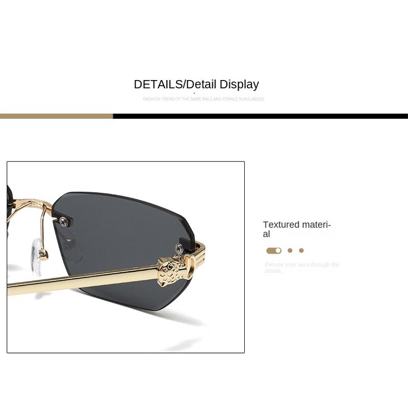 Fashion Men Women Sunglasses Rimless Metal Frame Vintage Beach Travel Outdoor Eyewear