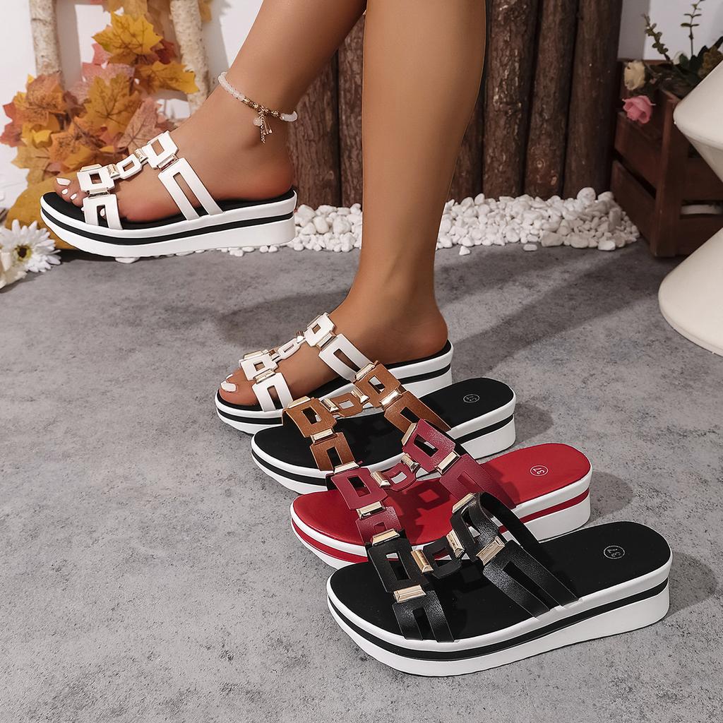 Women Sandals New Platform for Summer Round Head Wedges Shoes Women High Heels Casual Comfortable Slippers Size 43