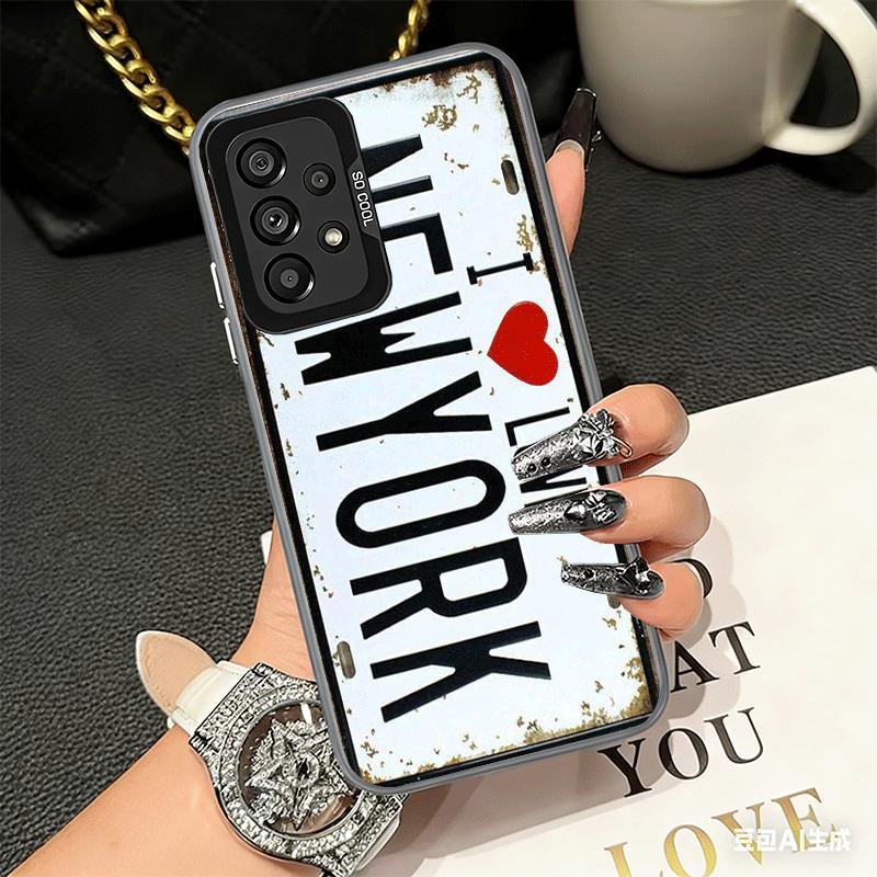 Retro Vintage License Plate Soft Phone Case for Samsung A17 A16 A15 A14 A13 A57 A56 A55 A54 A53 A37 A36 A35 A34 A33 A26 A25 A24