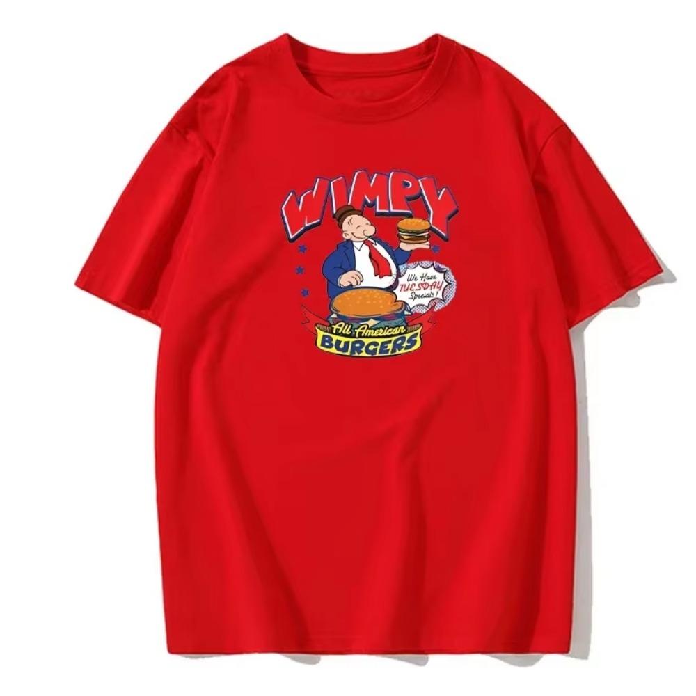 Summer Men's T-shirt Hamburguesa Debilucha Print Casual Fashion Retro Round Neck Short-sleeved Cotton European Size T-shirt