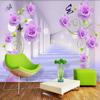 Modern Photo Wallpaper Purple Rose Flowers 3d Wall Murals Living Room Tv Sofa Background Wall Paper Home Decor