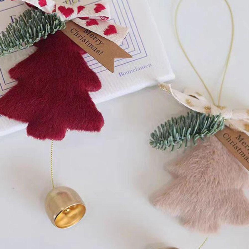 Crafts Xmas Tree Hanging Ornaments Soft Christmas Tree Bell Wall Hanging  Decoration Accessories