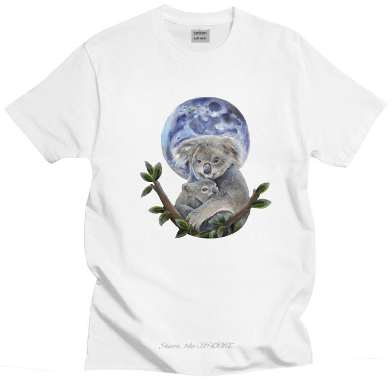 

Cute Koala Mother And Baby T Shirt for Men Preshrunk Cotton Tshirt Bear Animal Tees Tops ShortSleeve Summer Tshirt Clothing S