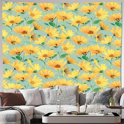 Boho Tapestry Wall Hanging Nature Floral Sunflowers Aesthetic Room Decor Home Living Room Bedroom Wall Art Gift