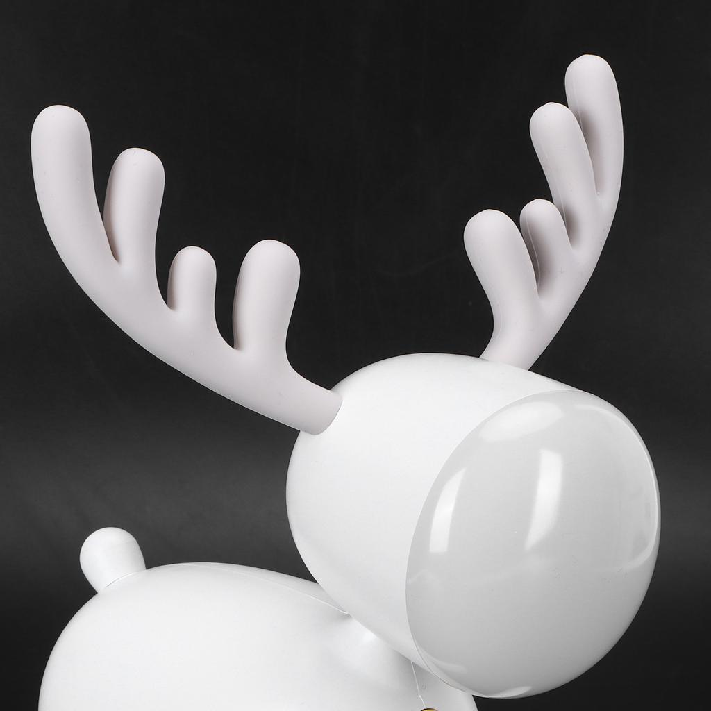 LED Night Light Cartoon Deer Shaped Table Lamp 1200mAh USB Charging Bedroom Decoration(White )