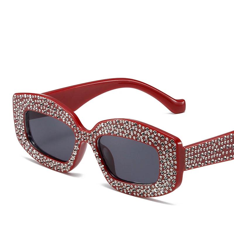 Luxury Diamond Bling Sunglasses Women For Men Vintage Brand Design Sun Glasses Big Frame Irregular Popular Crystal Punk Eyewear