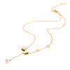 Non-Fading Sweet Fresh Necklace: Titanium Steel Tassel with Diamond-Embellished Multiple Butterflies