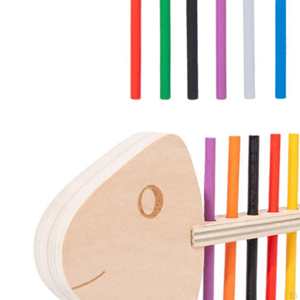 Wooden Learning Color Sorting Toy Fish Bone Flexible Developmental Montessori