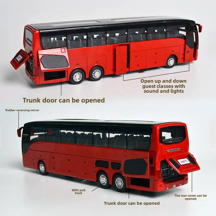 Business Airport Bus Model Single-Deck Bus Children's Bus Alloy Bus Sound and Light Toy