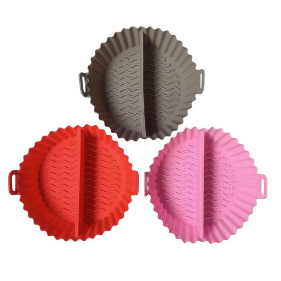 Silicone Air Fryer Liner with Dividers Non-Stick Baking Mat for Toaster Oven & Grill Reusable Dishwasher Safe Heat Resistant Air