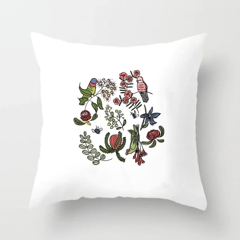 Plant Pattern Pillowcase Office Living Room Car Ornaments Home Pillowcase