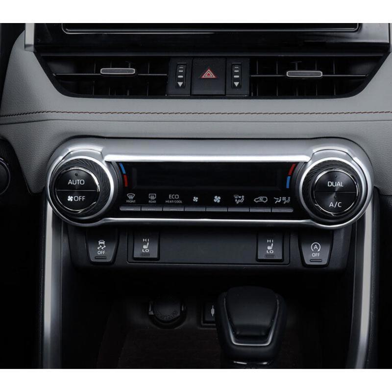 Silver ABS Console AC Switch Control Panel Trim For Toyota RAV4 - 1PCS
