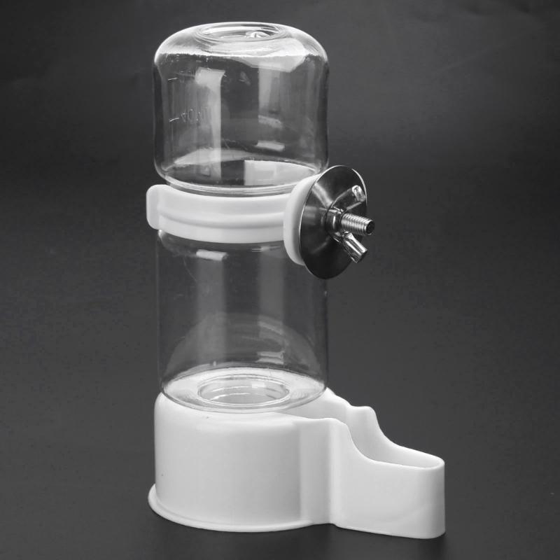 Water Bottle Drinker Clear Food Dispenser Container Set Mount In Cage