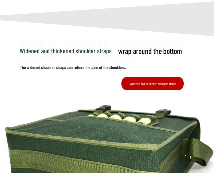 Thickened Canvas Toolkit: Wear-Resistant Carpentry, Tiling & Plumbing Messenger Bag with Multiple Pockets for Electricians.