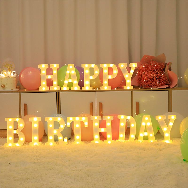 LED Letter Lights: Decorative String Lights for Weddings, Birthdays, Proposals, and Nighttime Ambiance.