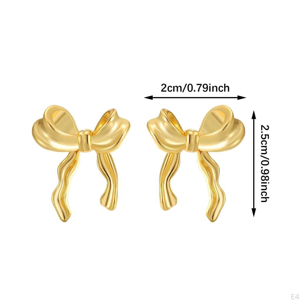 Bow Earrings for Women Versatile Fashion Studs Valentines Shopping Party