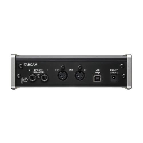 TASCAM US-2x2 Audio MIDI Interface, USB 2.0, iPad Connection, 2 Inputs, 2 Outputs, High-Resolution Audio Compatible